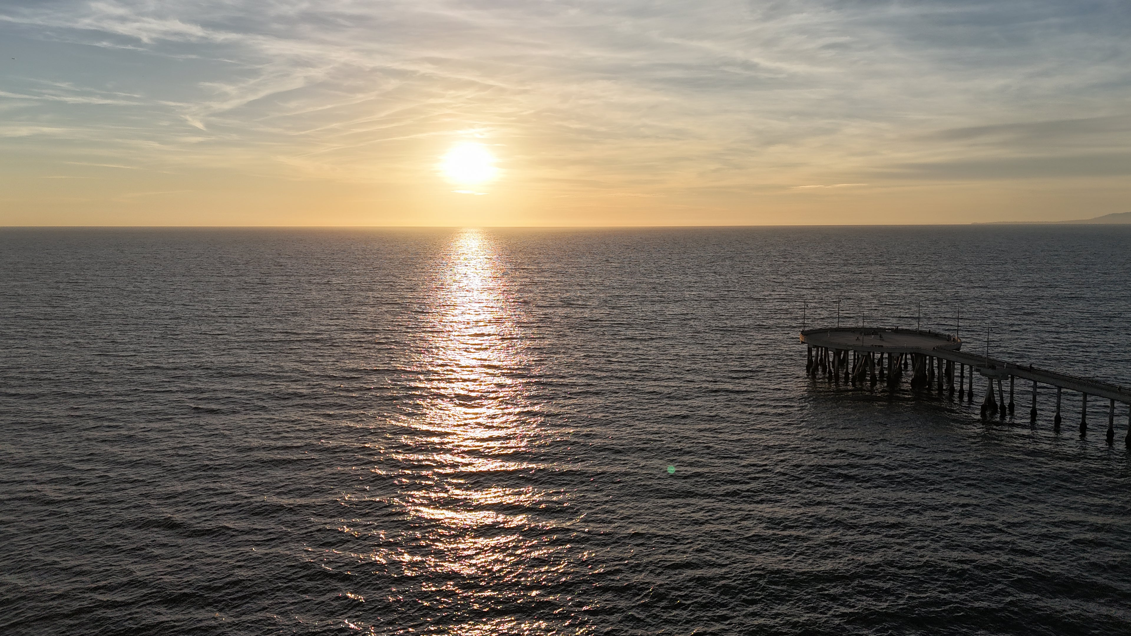 Venice Pier at Sunset - Original aerial photograph