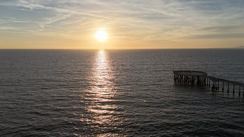 Venice Pier at Sunset - Original aerial photograph